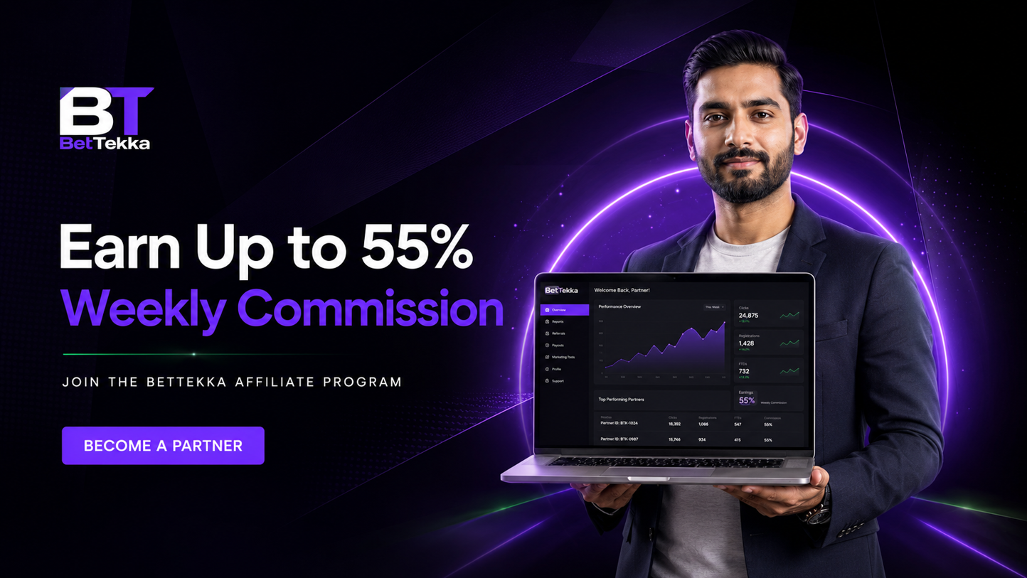 BetTekka Affiliate Program – Earn up to 55% weekly commission